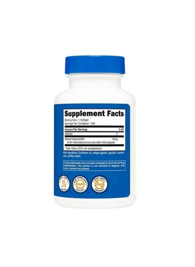 Nutricost, Astaxanthin , 12 mg, 120 Softgels - Image 2